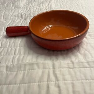 De Silva Terracotta Soup Bowl Baking Oven Dish Handle Made Italy Red 5-7…